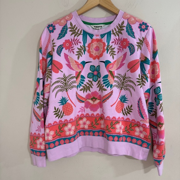 Boden Tops - Boden Women's Floral Hummingbird Graphic Sweatshirt size S Casual Athleisure